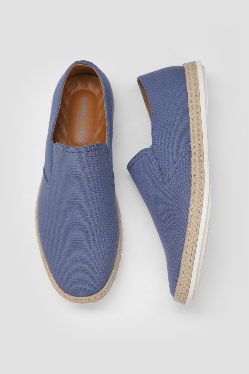 נעלי מוקסין קנבס לגברים בצבע כחול בהיר