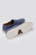 נעלי מוקסין קנבס לגברים בצבע כחול בהיר