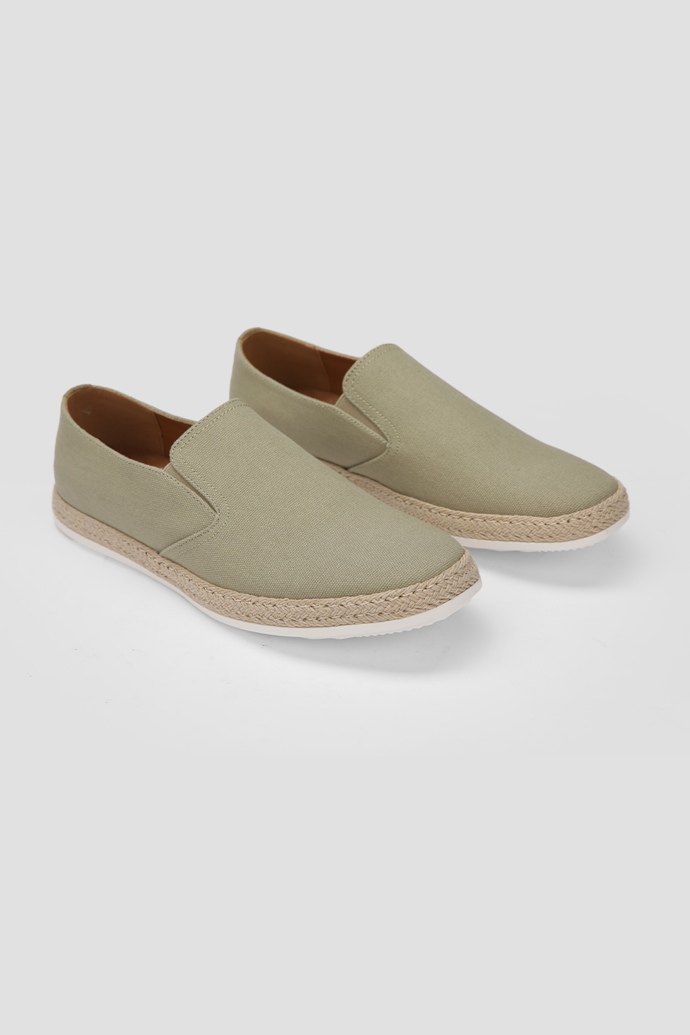 נעלי מוקסין קנבס לגברים בצבע ירוק בהיר