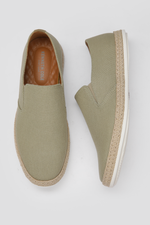 נעלי מוקסין קנבס לגברים בצבע ירוק בהיר