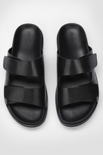 כפכפי עור לגברים בצבע שחור