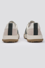 סניקרס עור לגברים בצבע שמנת פסים ירוק