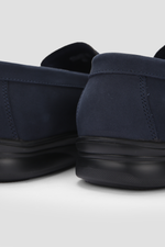 נעלי מוקסין מעור לגברים בצבע נייבי