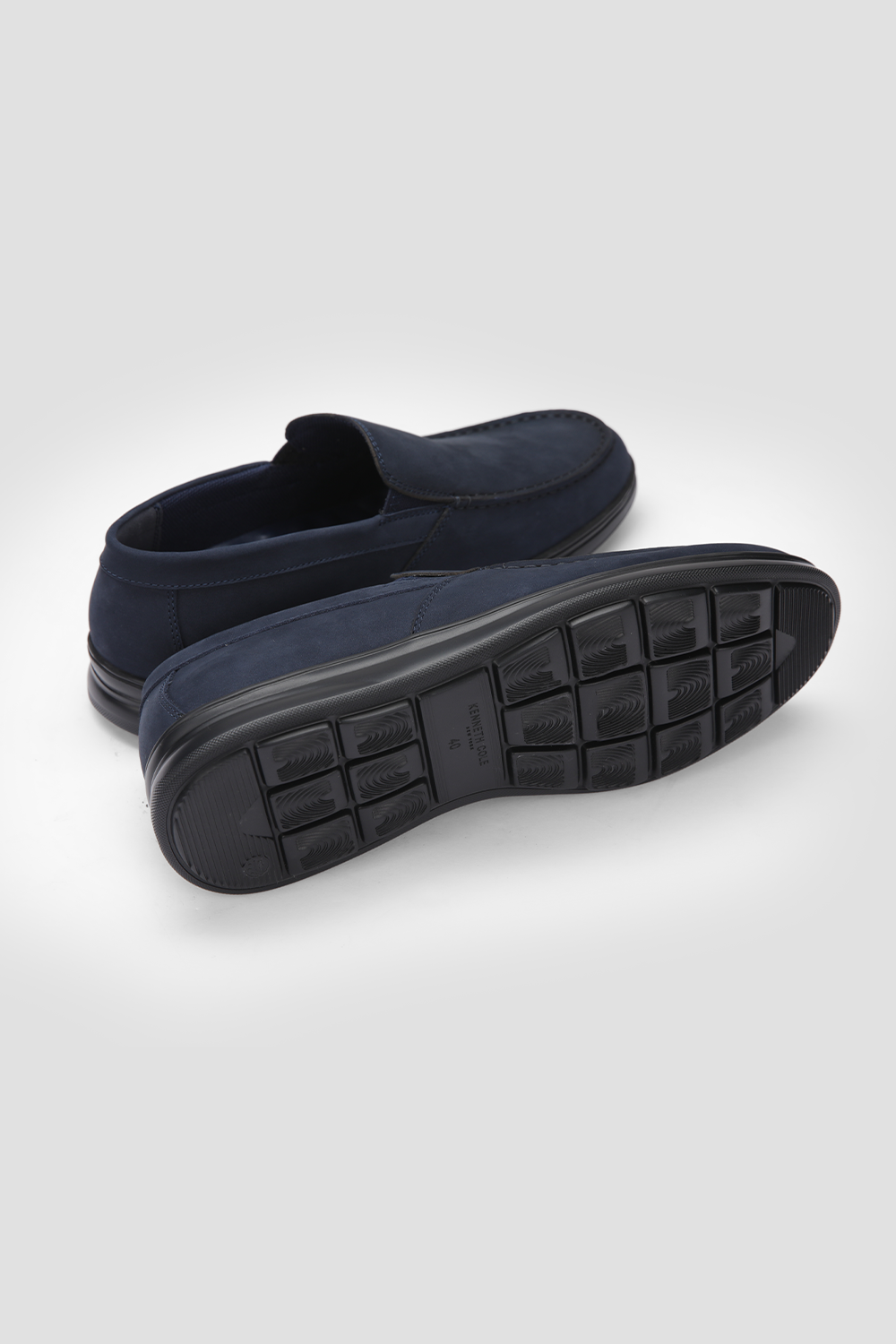 נעלי מוקסין מעור לגברים בצבע נייבי