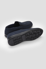 נעלי מוקסין מעור לגברים בצבע נייבי