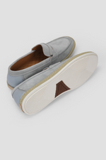 נעלי מוקסין זמש לגברים בצבע אפור בהיר