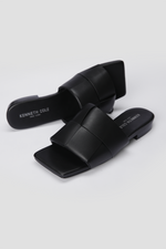 כפכפים דמוי עור בצבע שחור