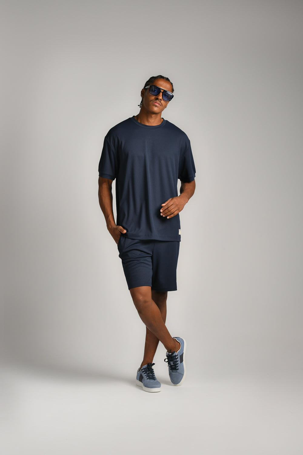 מכנסי שורט מבד ריב 