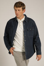 אוברשירט ג'ינס בצבע כחול כהה | קנת קול