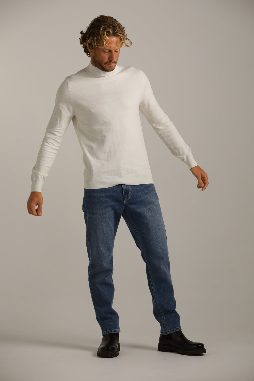 מכנסי ג'ינס בגזרת סלים לגברים | קנת קול