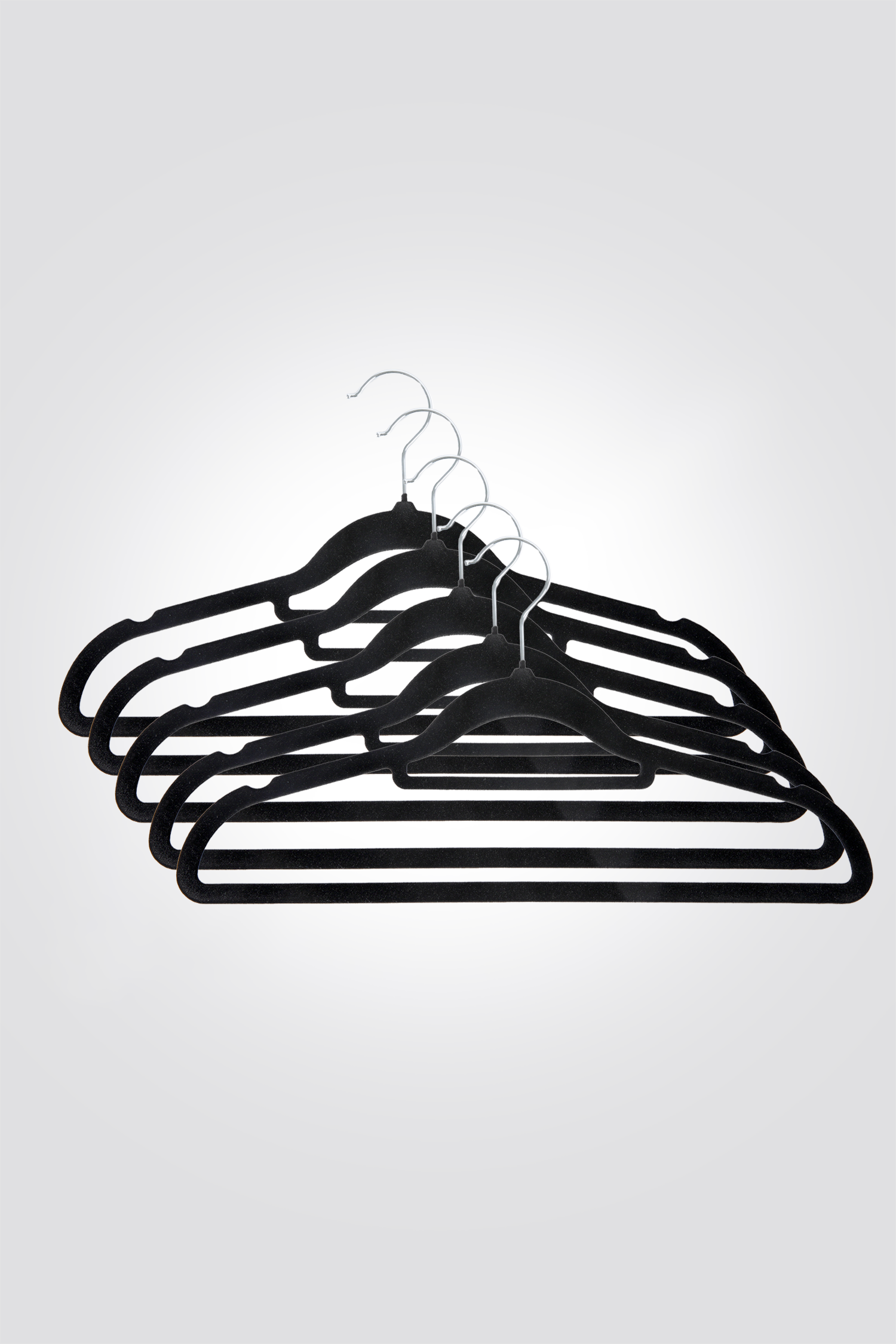 סט 5 קולבים קטיפה