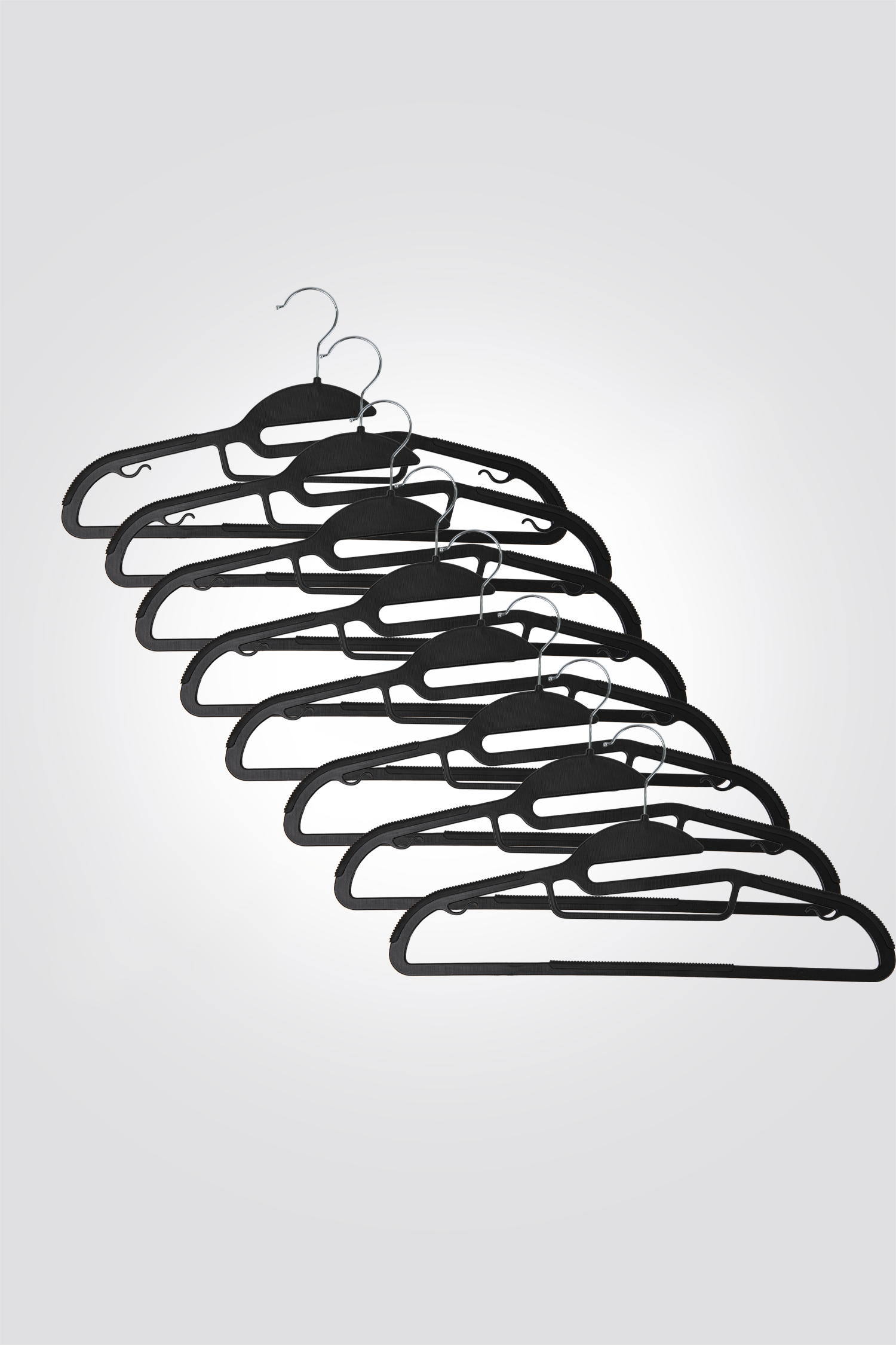 סט 8 קולבים פלסטיק צבע שחור