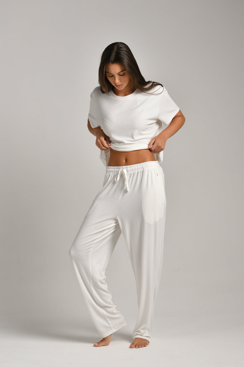 מכנסיים ארוכים סופט ריב לנשים