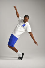 טי שירט אוברסייז דפוס ריבוע לגברים