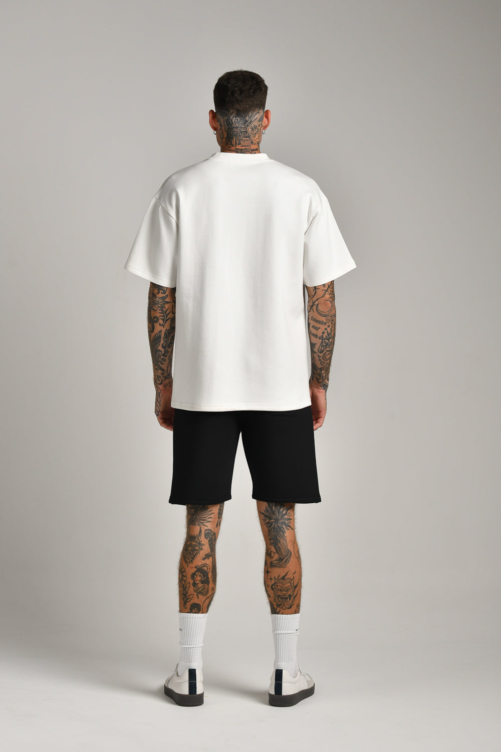 טי שירט אוברסייז דפוס ריבוע לגברים