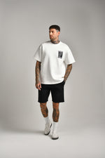 טי שירט אוברסייז דפוס ריבוע לגברים