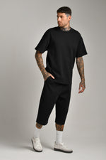 טי שירט אוברסייז עם דפוס בגב