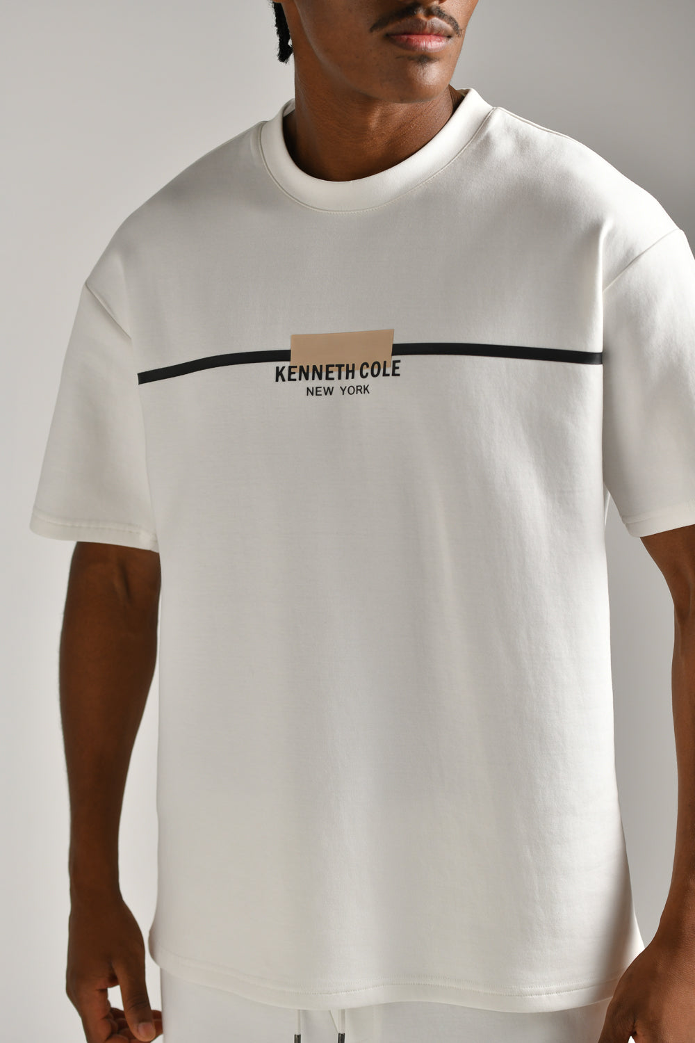 טי שירט אוברסייז סנטר פרינט לגברים