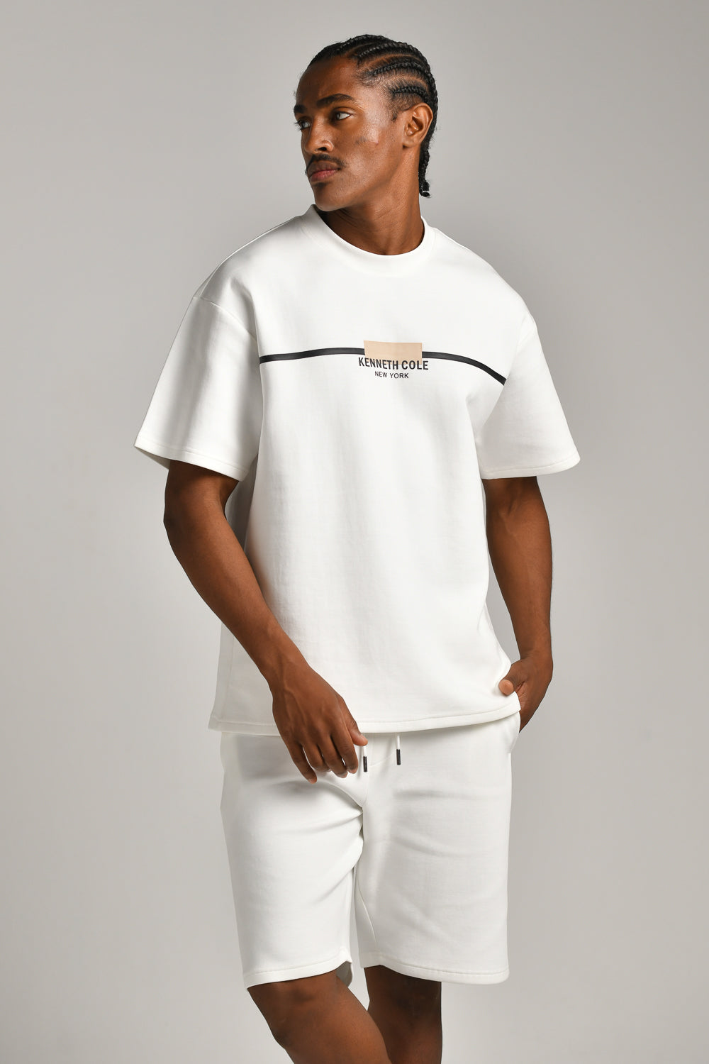 טי שירט אוברסייז סנטר פרינט לגברים