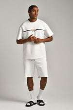 טי שירט אוברסייז סנטר פרינט לגברים