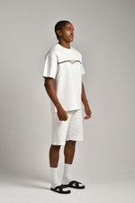 טי שירט אוברסייז סנטר פרינט לגברים