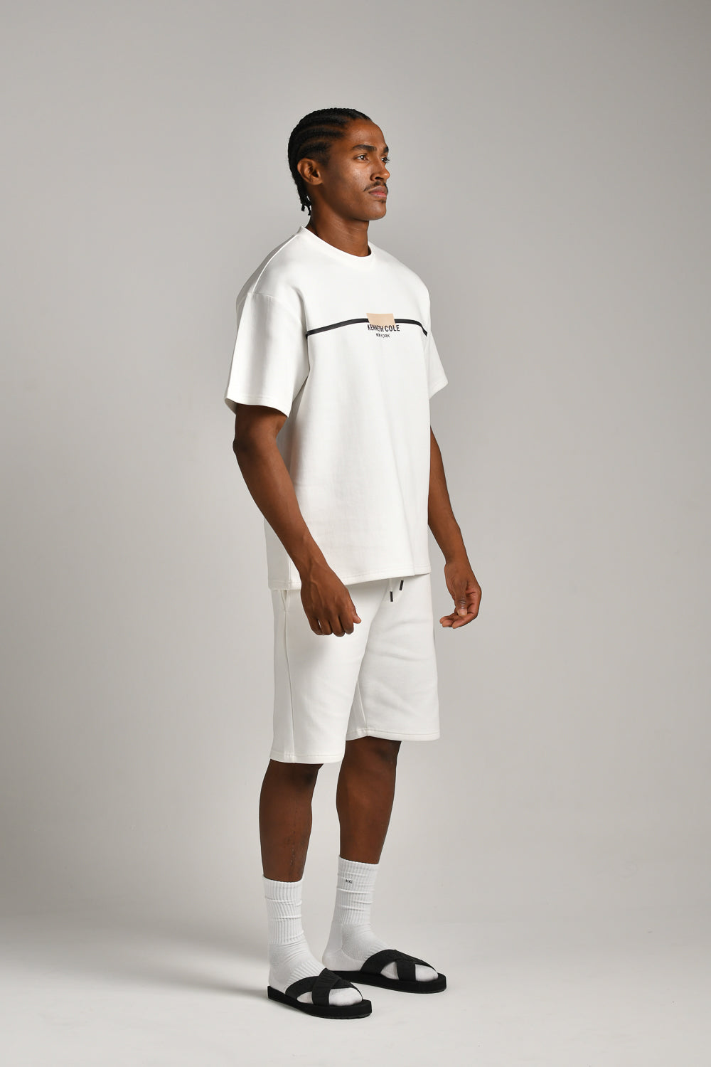 טי שירט אוברסייז סנטר פרינט לגברים