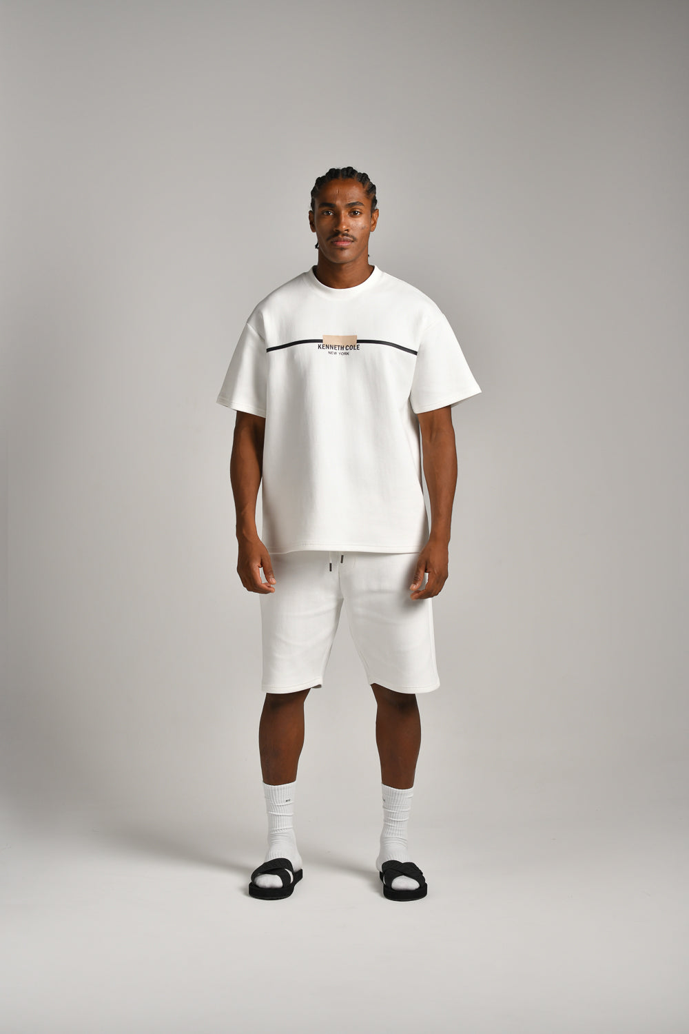 טי שירט אוברסייז סנטר פרינט לגברים