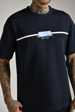 טי שירט אוברסייז סנטר פרינט לגברים