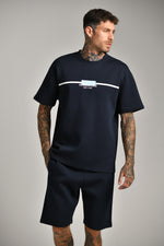 טי שירט אוברסייז סנטר פרינט לגברים