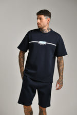 טי שירט אוברסייז סנטר פרינט לגברים