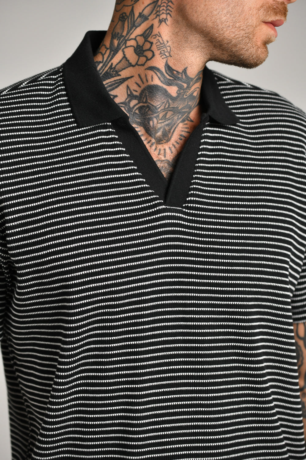 חולצת פולו וואפל פסים