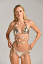 טופ ביקיני TIE BIKINI TOP GOLD לנשים