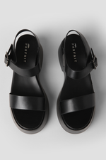 סנדלי פלטפורמה לנשים בצבע שחור