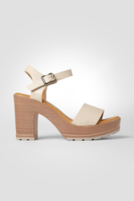 סנדלי עקב לנשים בצבע בז'