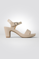 סנדלי עקב לנשים בצבע בז'