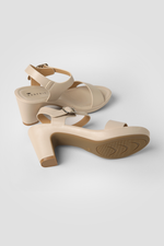 סנדלי עקב לנשים בצבע בז'