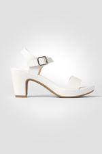 סנדלי עקב לנשים בצבע לבן
