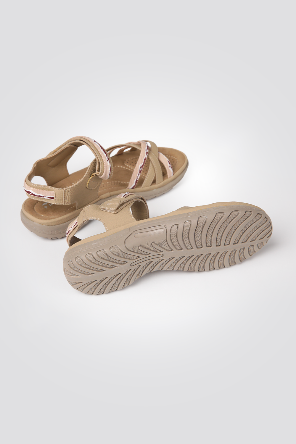 סנדלי נוחות עם סוליה אנטומית בצבע בז'