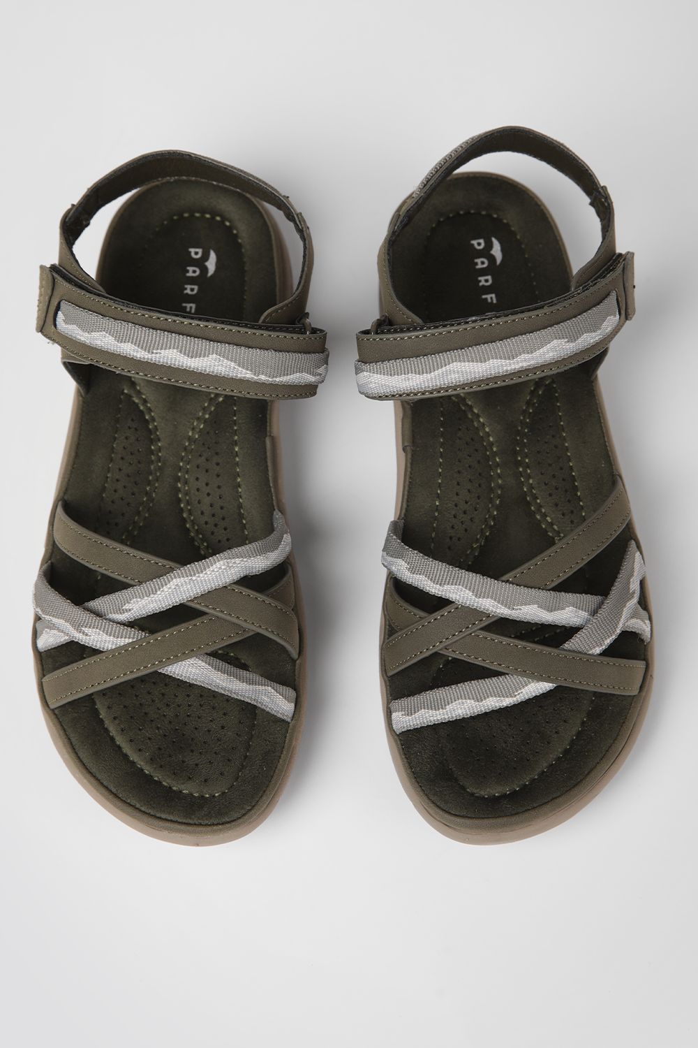 סנדלי נוחות עם סוליה אנטומית בצבע זית