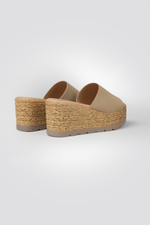 כפכפי פלטפורמה רצועה רחבה בצבע בז'