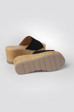 כפכפי פלטפורמה רצועה רחבה בצבע שחור