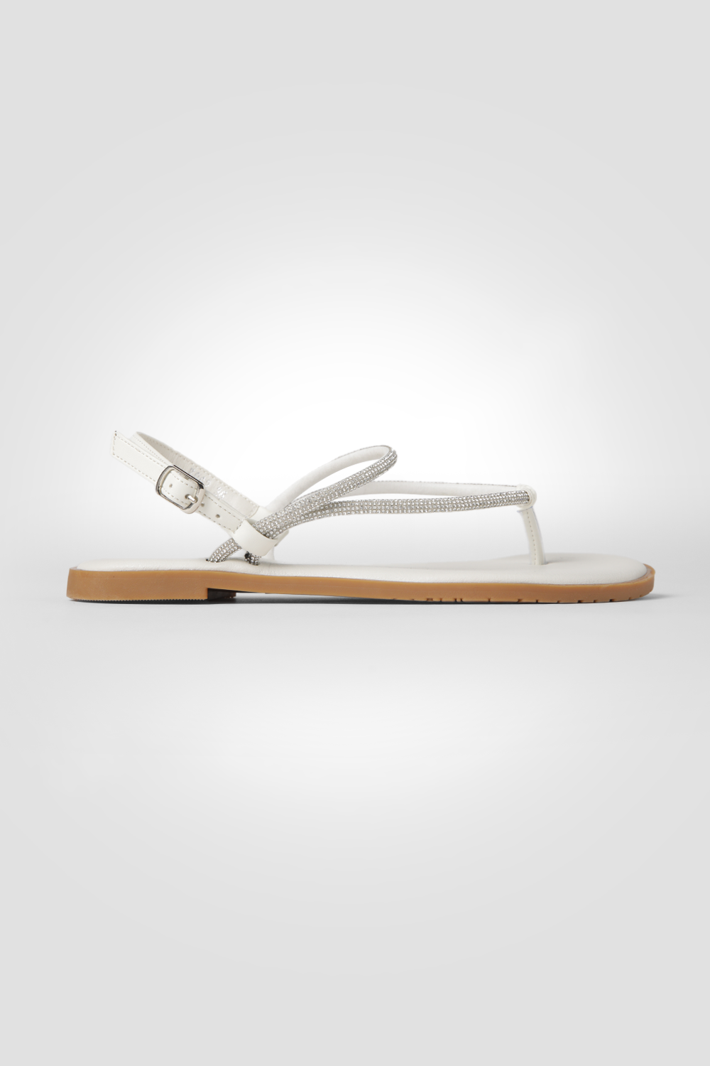 סנדלי אצבע לנשים בצבע לבן