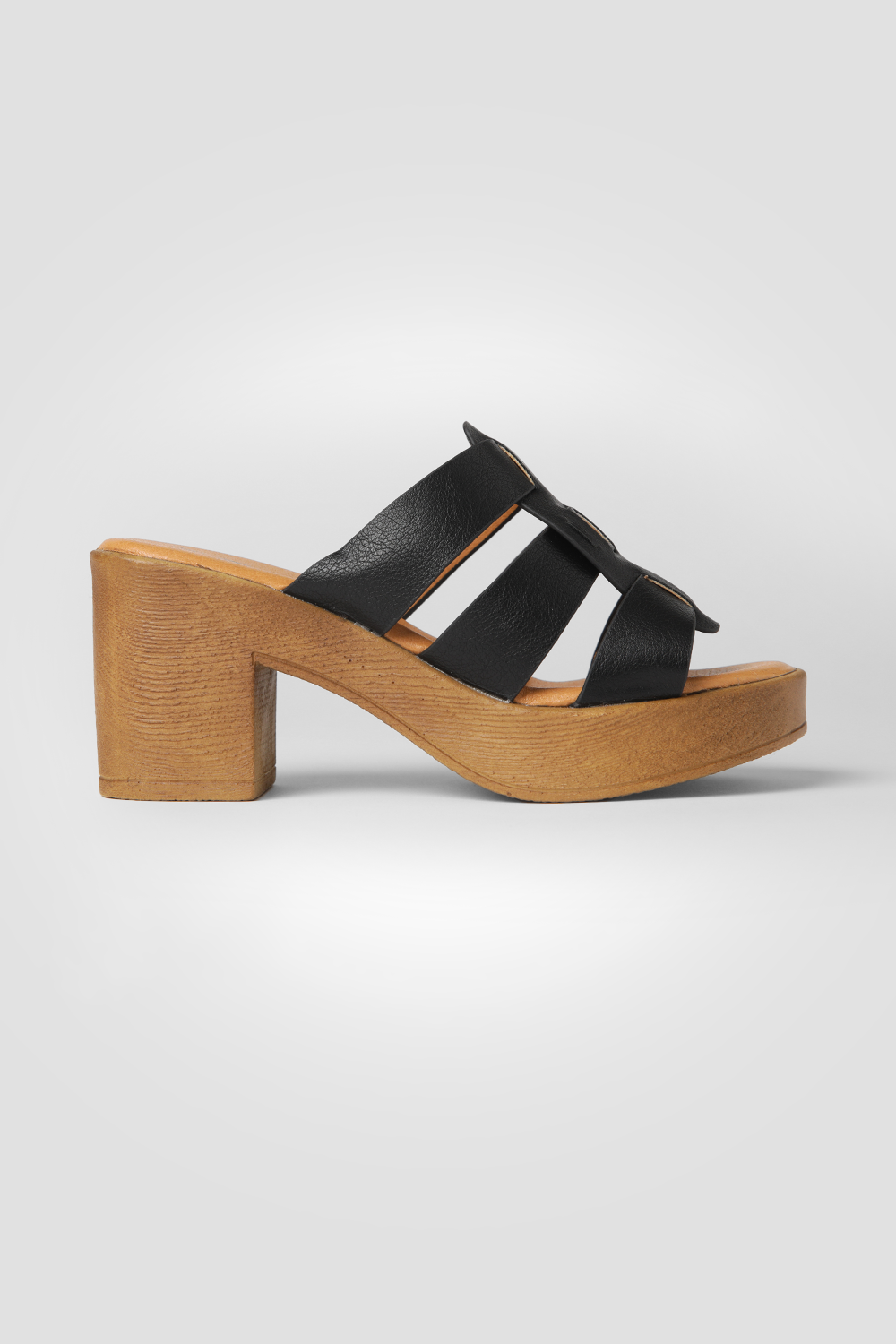 כפכפי עקב לנשים בצבע שחור