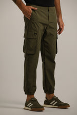 מכנסי קרגו בגזרה צרה עם סיומת גומי | קנת קול