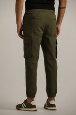 מכנסי קרגו בגזרה צרה עם סיומת גומי | קנת קול