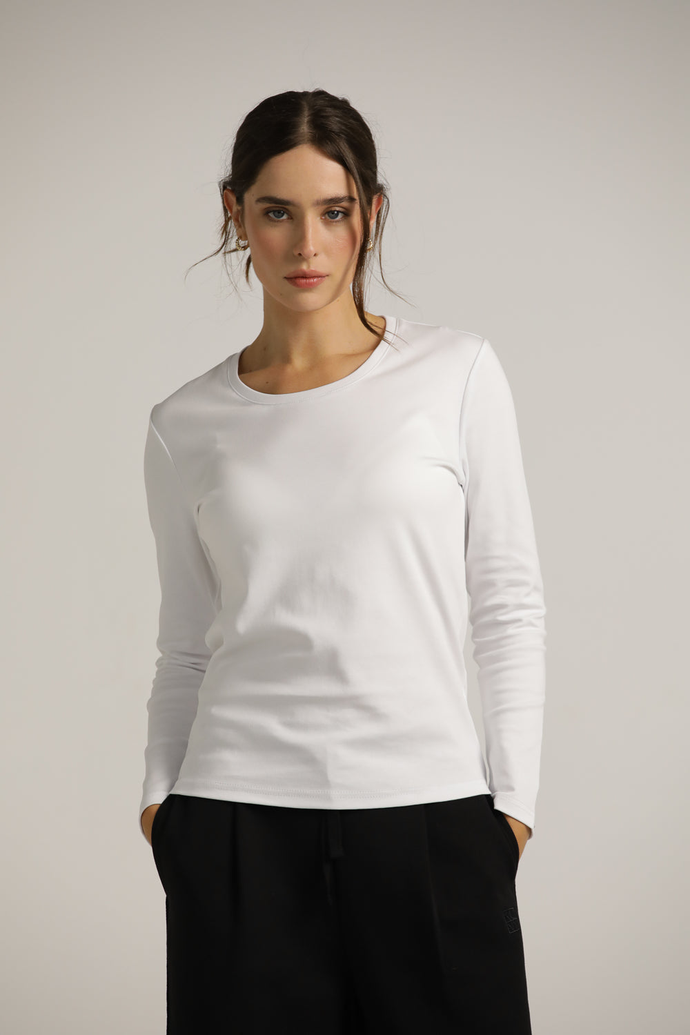 טישירט ארוכה עם צווארון עגול | קנת קול