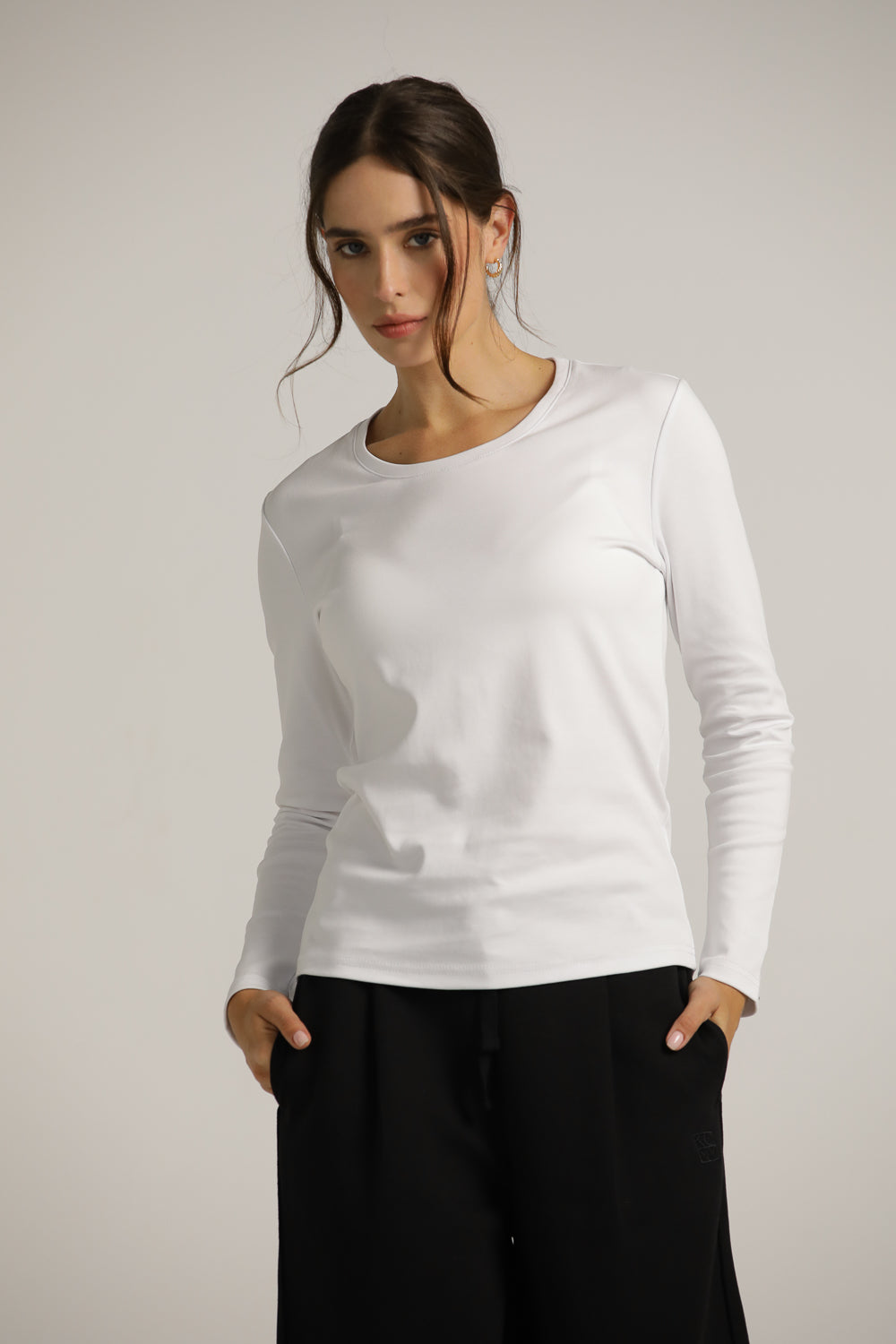 טישירט ארוכה עם צווארון עגול | קנת קול