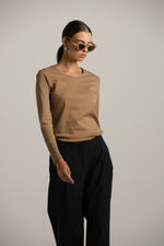 טישירט ארוכה עם צווארון עגול | קנת קול