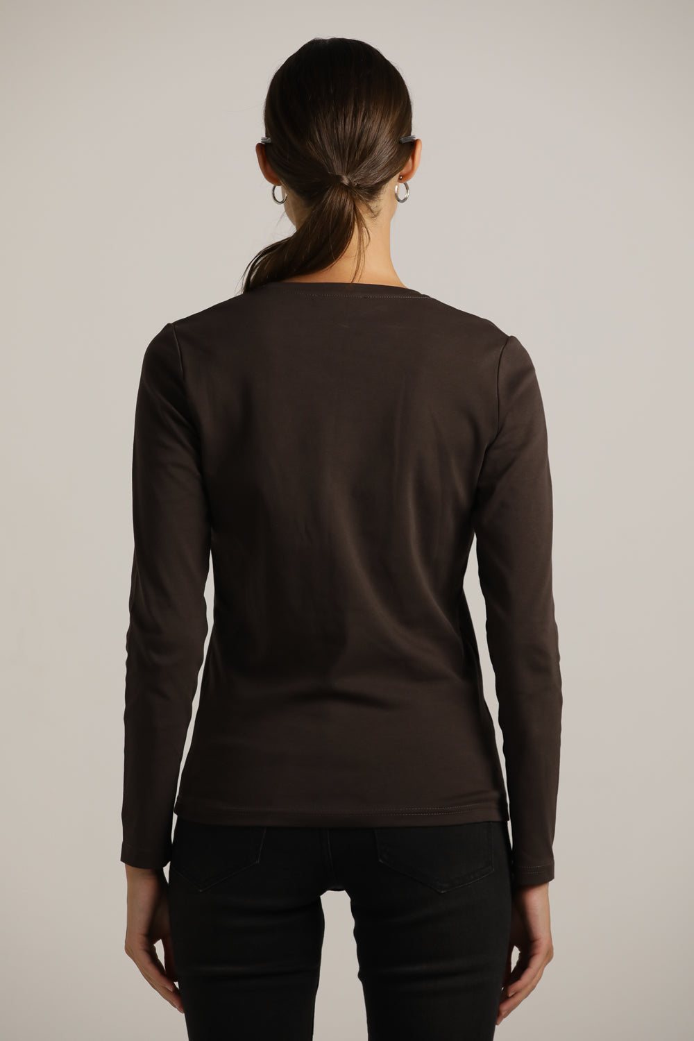 טישירט ארוכה עם צווארון עגול | קנת קול