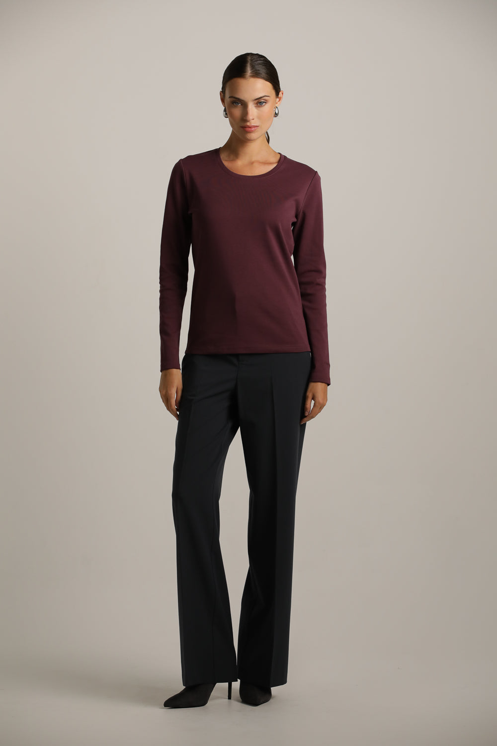 טישירט ארוכה עם צווארון עגול | קנת קול